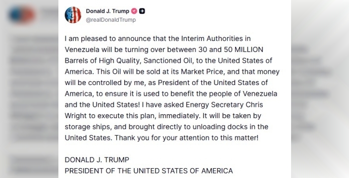 Trump'tan şok açıklama: Venezuela'dan 50 milyon varil petrol ABD'ye devredilecek