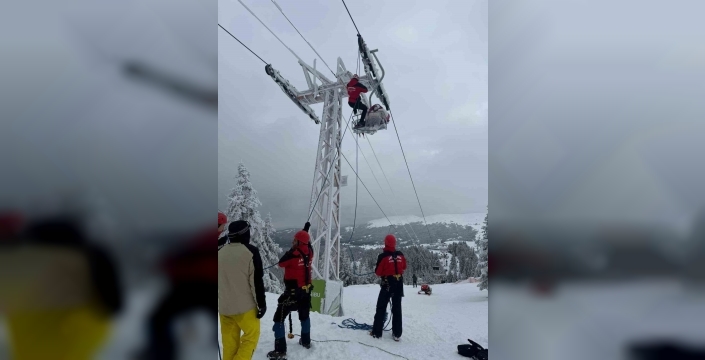Uludağ'da telesiyej arızası, 40 tatilci mahsur kaldı
