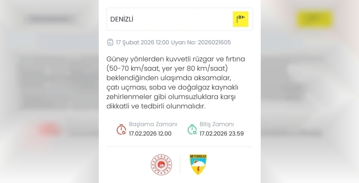Denizli'de fırtına için kritik uyarı yapıldı