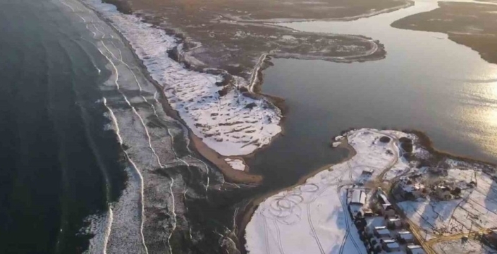 İğneada'da Karın Ardından Büyüleyici Manzaralar Havadan Görüntülendi