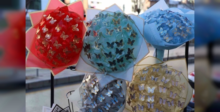 Kırşehir'de sevgililer gününe özel çiçek konsepti büyük ilgi gördü