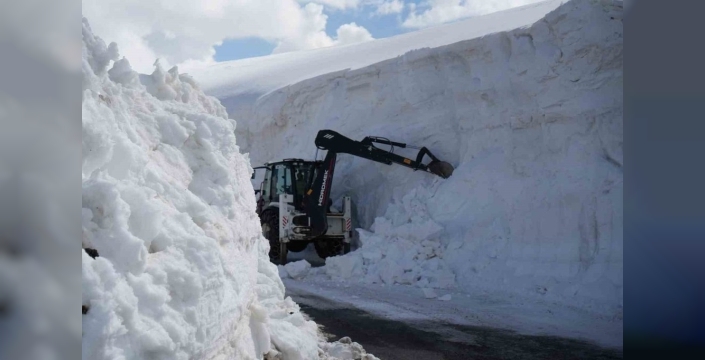 Muş'ta kar kalınlığı 6 metreyi geçti, yollar açılmaya çalışılıyor