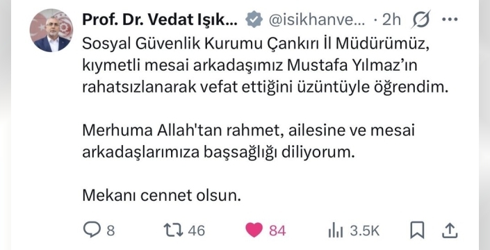 SGK Çankırı İl Müdürü Mustafa Yılmaz, kalp krizi sonucu hayata veda etti