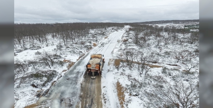 Tekirdağ'da kar mesaisi: Ekipler teyakkuzda