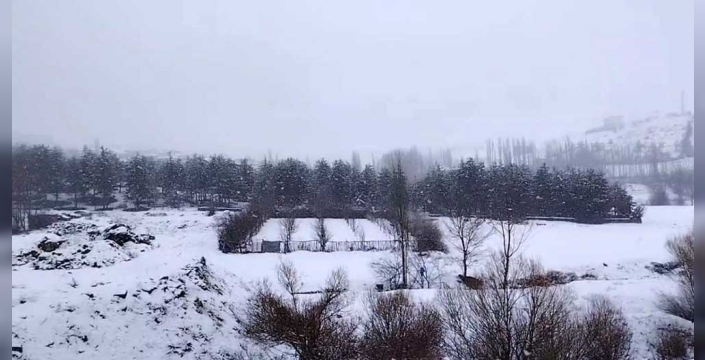 Tufanbeyli'de etkileyici kar yağışı manzaraları
