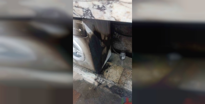Alanya'da çamaşır makinesi yangını paniğe neden oldu