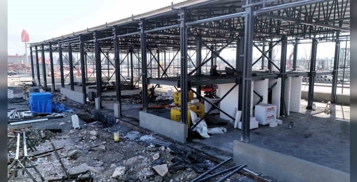 Kocaeli'de itfaiye depo binası inşaatında sona yaklaşıldı