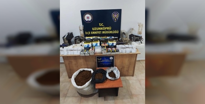 Uzunköprü'de nefes kesen operasyon: Binlerce makaron ve yüklü miktarda tütün ele geçirildi!