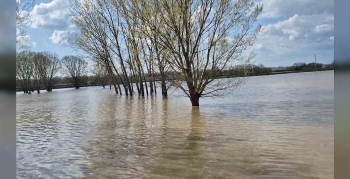 Meriç taştı, Edirne yolları göle döndü: Tarım arazileri sular altında kaldı!