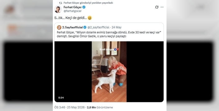 Ferhat Göçer'den Ömür Gedik'in 'keçi' paylaşımına esprili yorum