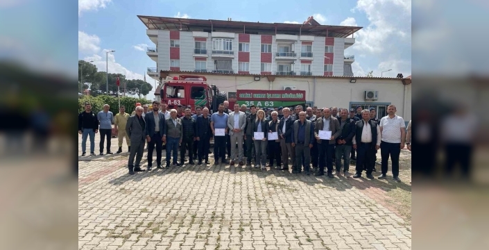 Sarıgöl'de yangın eğitimi alan 95 kişi sertifika aldı
