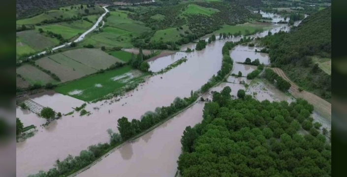 Tokat'ta Kelkit Çayı taşınca köyü su bastı, vatandaşlar tedbir aldı