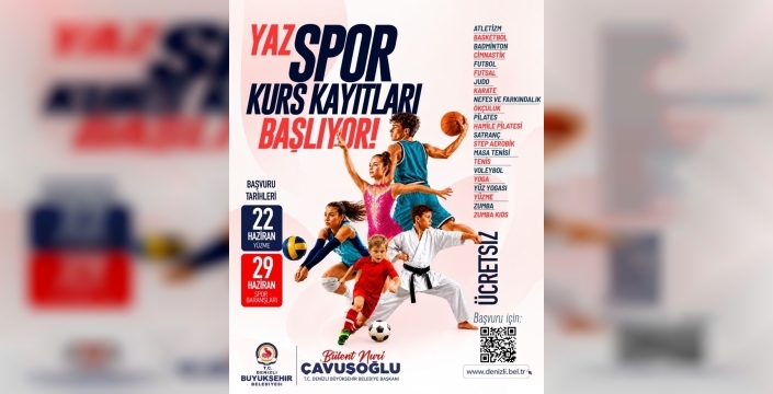 Denizli'de spor ateşi yanıyor: 22 branşta ücretsiz yaz kursları başlıyor!