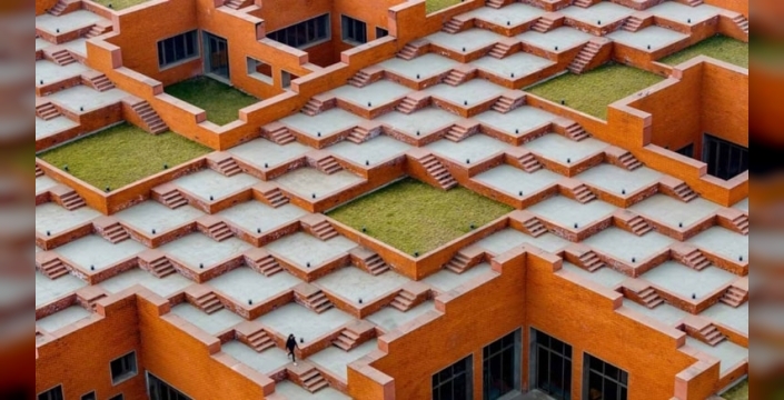 Hindistan'da mimari sınırları zorlayan Prestige Üniversitesi: Çatı katı adeta bir yaşam alanı!