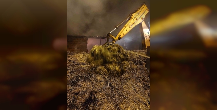 İvrindi'de dehşet: 200 balya saman ve 1 can ateşe teslim