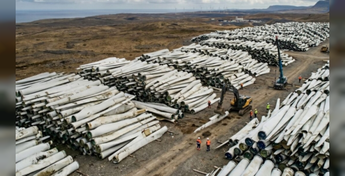 Rüzgar türbinlerinin dev kanatları, devasa bir atık sorununa dönüşüyor: 2050'ye kadar 43 milyon ton!
