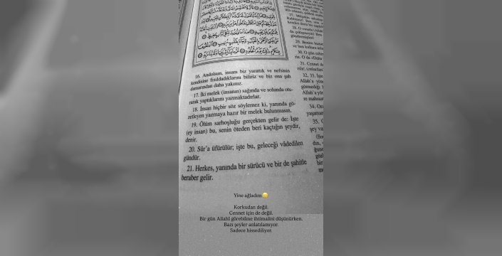Şeyma Subaşı, Kur'an-ı Kerim paylaşımıyla duygusal anlar yaşadı