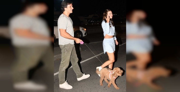 Afra Saraçoğlu ve Poyraz Yosmaoğlu, flaşlar patlayınca panik yaşadı