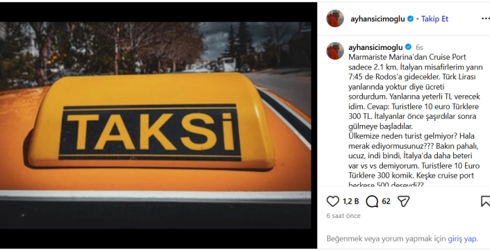 Ayhan Sicimoğlu Marmaris'te taksi skandalını ifşa etti: Turiste ayrı, yerliye ayrı tarife!