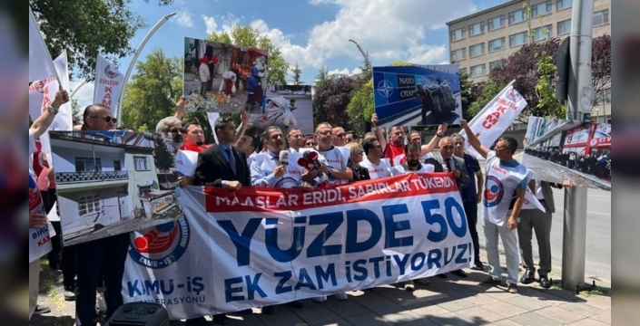 Emekliler ve kamu çalışanları, Meclis önünde ek zam talep etti