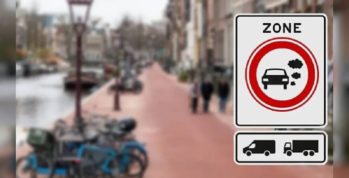 Hollanda'da yeni trafik tabelası: Sıfır emisyon bölgesi uygulaması başladı