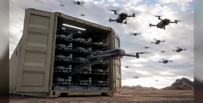 Konteynerler savaş alanına füze gibi inecek: Drone orduları tek komutla havalanacak