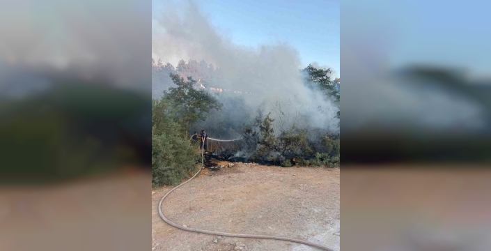 Kuşadası'nda yangın paniği, itfaiye zamanında müdahale etti