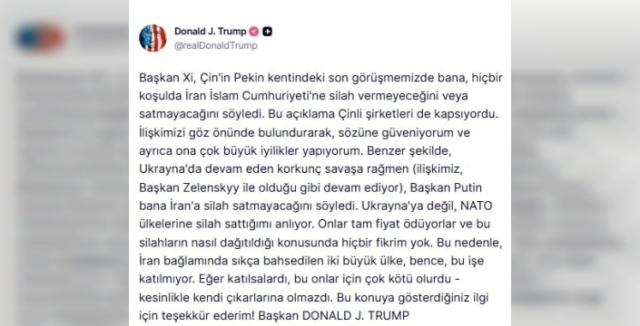 Trump'tan dikkat çeken açıklamalar: Çin ve Rusya'nın İran sözü