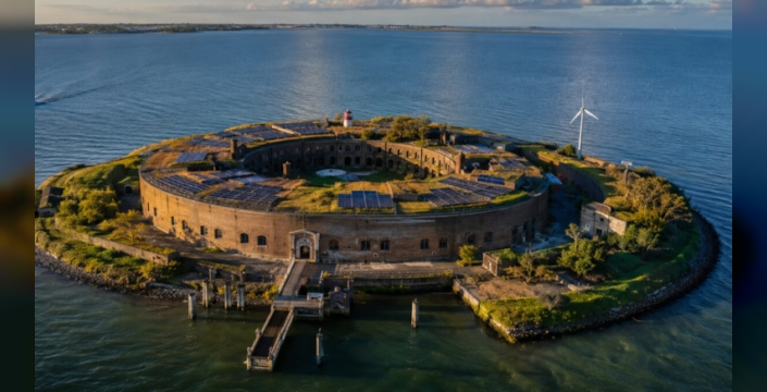 Yapay ada Fort Pampus, kendine yeterli enerji ve su kaynaklarıyla dikkat çekiyor