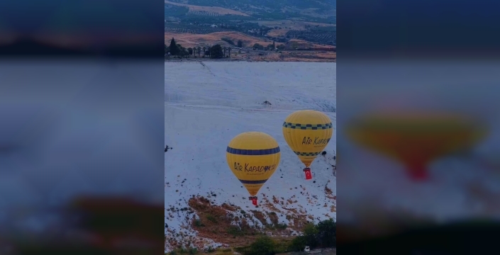 30 Ağustos Zafer Bayramı, Pamukkale'de sıcak hava balonlarıyla kutlandı