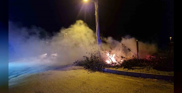 Alaca'da örtü yangını hızlı müdahale ile söndürüldü