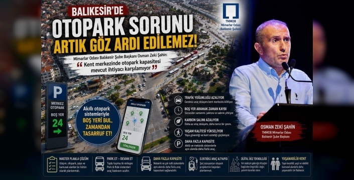 Balıkesir'de otopark sorununa mimarlardan akıllı çözüm önerisi