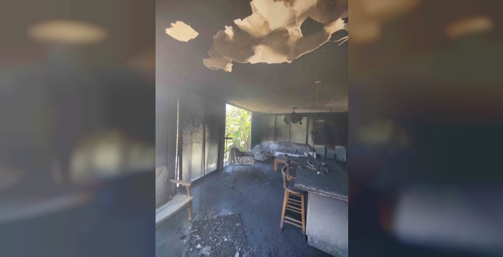 Bodrum'da otel avlusunda yangın