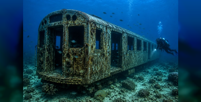Eski metro vagonları deniz dibinde yapay resif oldu