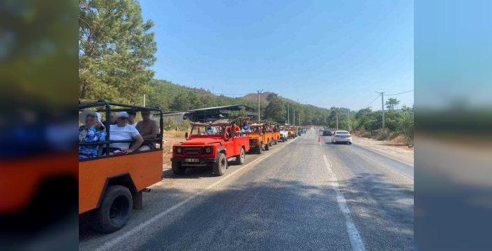 Marmaris cip safari araçlarına alkollü sürücü şoku