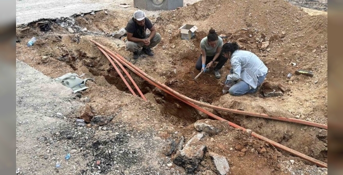 Menteşe'de altyapı çalışmaları sırasında tarihi mezar kalıntıları bulundu