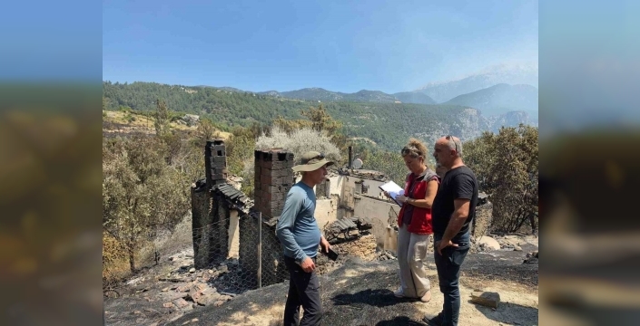 Muğla'da yangın sonrası hasar tespit çalışmaları hız kesmeden sürüyor