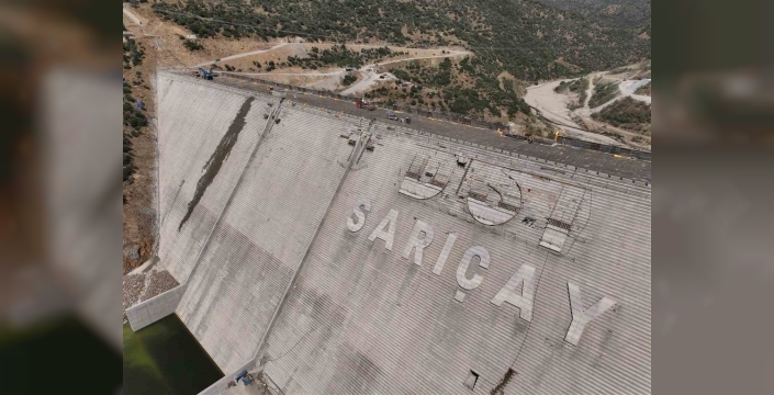 Sarıçay Barajı'nda gövde dolgusu yüzde 92'ye ulaştı