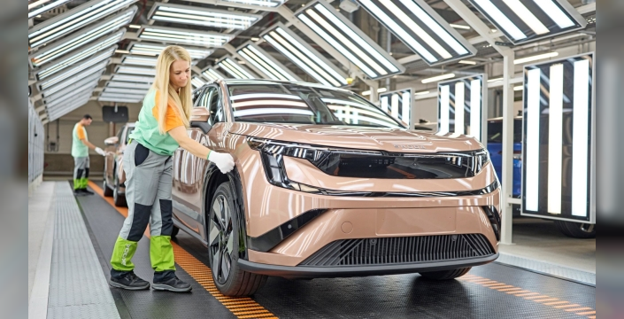 Skoda'nın en büyük elektrikli aracı seri üretime girdi