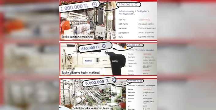 Tekstil makineleri değerinin altında satılıyor