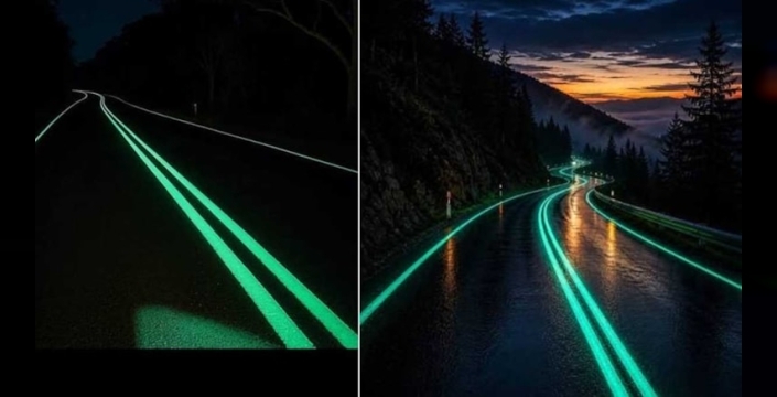 Yol güvenliği için fosforlu çizgiler ve kırmızı kaplamalar devrede