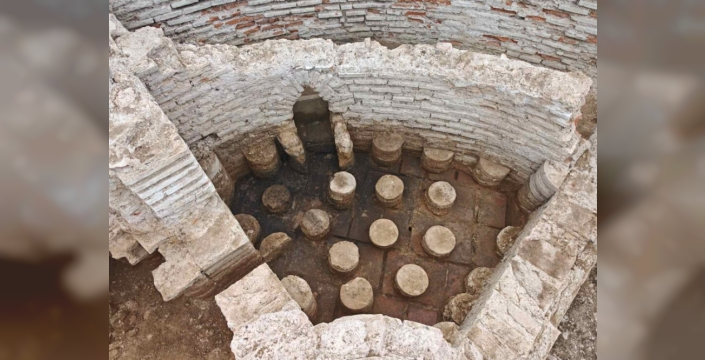 1700 yıllık sarayda yerden ısıtmalı hamam bulundu