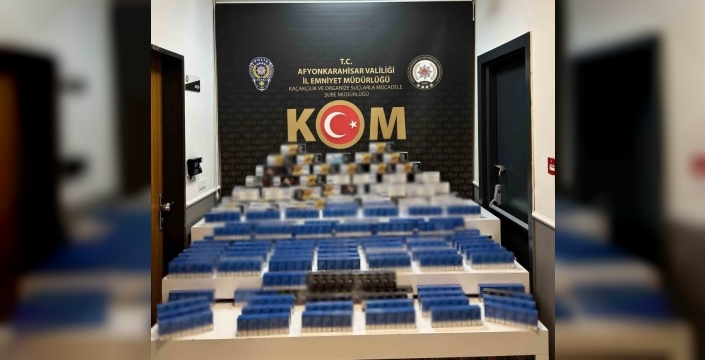 Afyonkarahisar'da polis operasyonunda kaçak sigara ele geçirildi