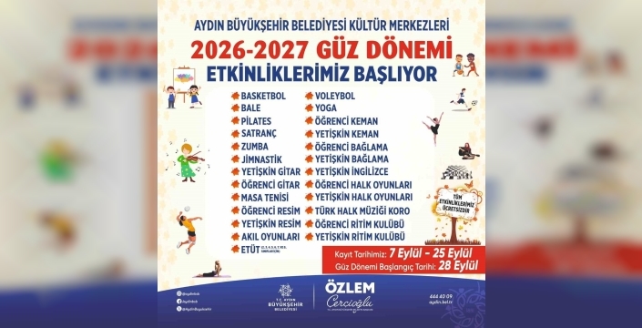Aydın belediyesi güz dönemi etkinliklerini başlatıyor