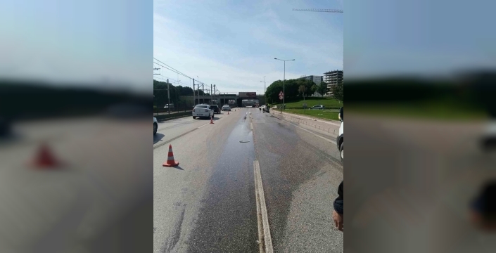 Bursa'da dökülen kimyasal madde nedeniyle trafik durdu