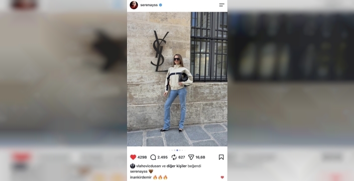 Dusan Vlahovic, Serenay Sarıkaya'nın paylaşımını beğendi