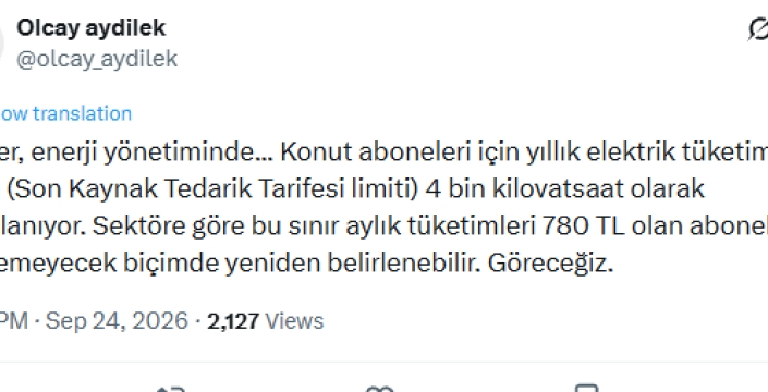 Elektrikte kademeli tarife limiti düşüyor