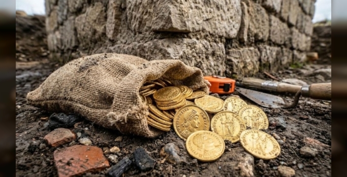 Holztum köyünde 1700 yıllık altın sikke bulundu