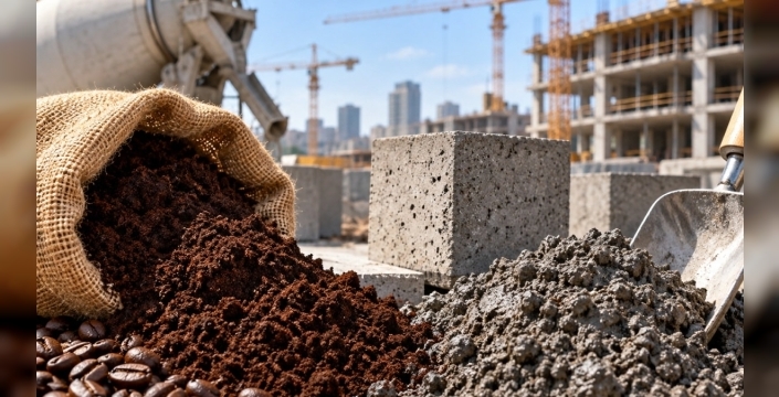 Kahve atığı betonda kum yerine kullanılacak