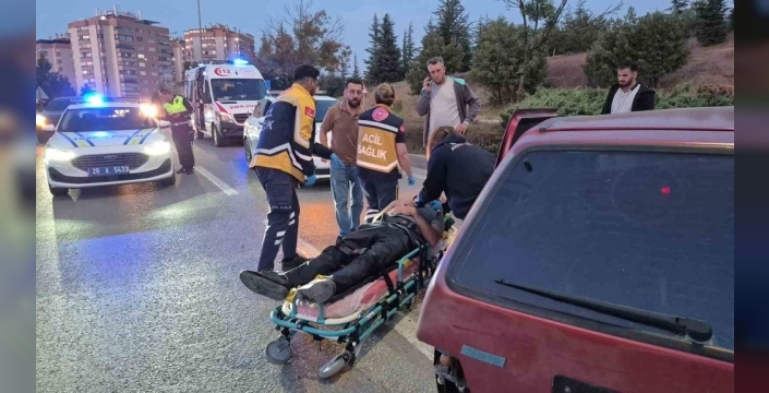 Kontrolden çıkan otomobil direğe çarptı: 1 yaralı